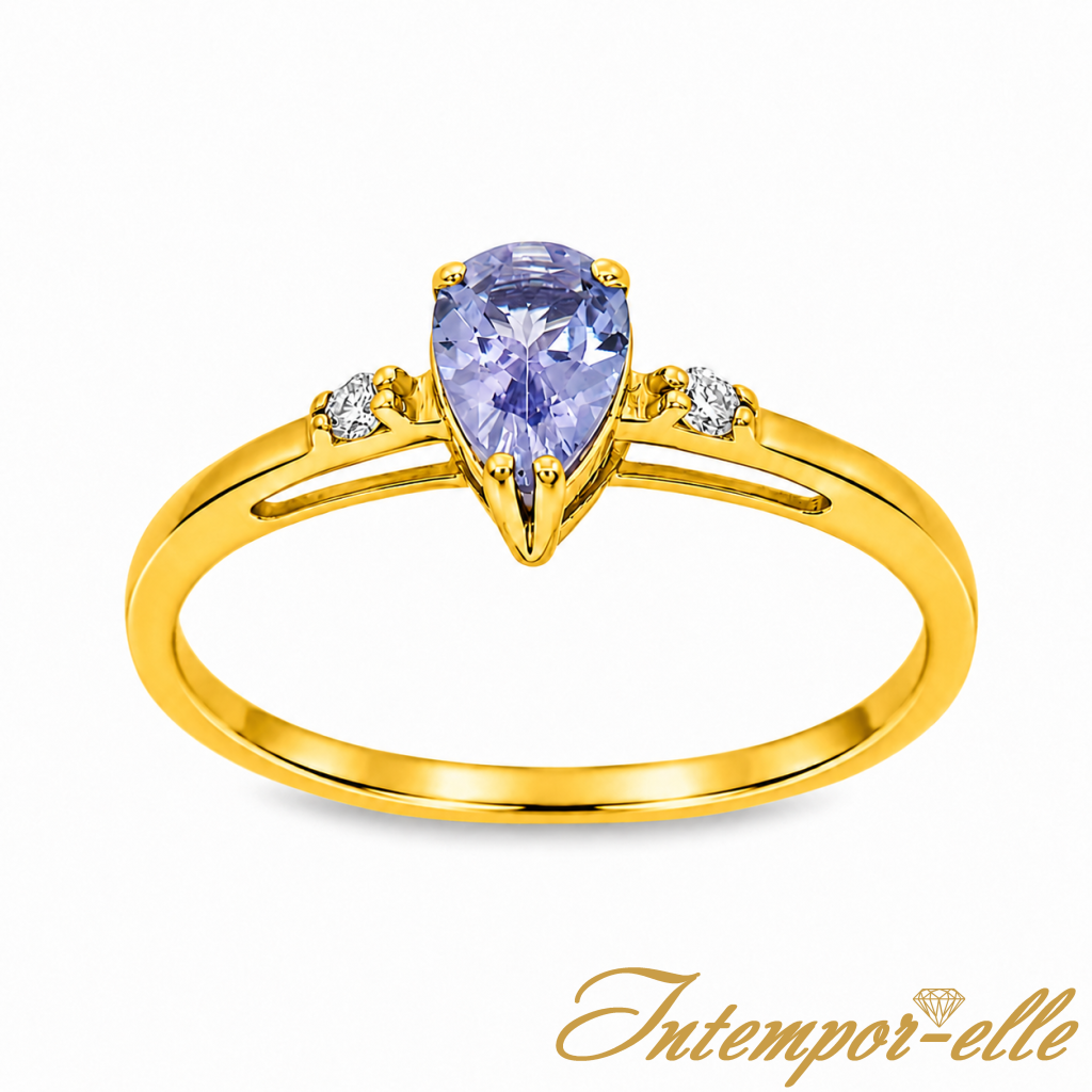 BA OR 18CT TANZANITE GOUTE + DT0.03 CT 