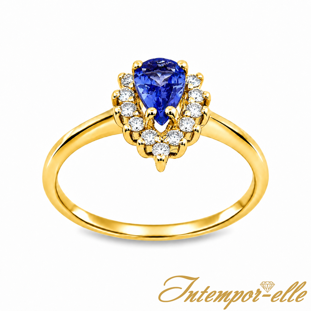 BA OR 18CT TANZANITE GOUTE + DT0.12 CT 